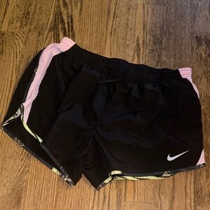 Nike Black Athletic Shorts with Pink Trim Dri-Fit